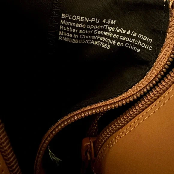 Bp tan patent half boot size 4.5 glossy ankle boots vegan leather chunky heel - Picture 5 of 5